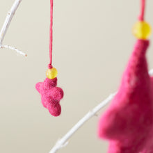 SUDARI Mini Felt Star Hanging Decoration Raspberry Pink