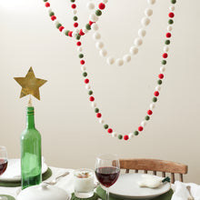 TARULATA & UTSHA Boho Felt Ball Pompom Garlands 200cm Cream