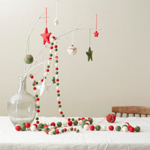 NAINA Embroidered Eco Beaded Felt Bauble Art Deco Set 3 Christmas