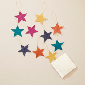DEEPIKA Lokta Paper Star Hanging Decoration 10pc Set
