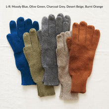 DEV Luxury Soft Fine Knit Merino Mens Gloves Moody Blue