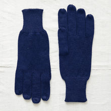 DEV Luxury Soft Fine Knit Merino Mens Gloves Navy Blue