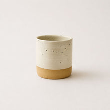 DIGANTA Part Glazed Handleless Mug Toothbrush Holder Cream Sand