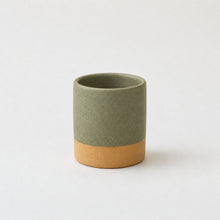 DIGANTA Part Glazed Handleless Mug Toothbrush Holder Green Cardamom