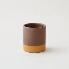 DIGANTA Part Glazed Handleless Mug Toothbrush Holder Mineral Brown