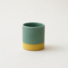 DIGANTA Part Glazed Handleless Mug Toothbrush Holder Sea Glass Green