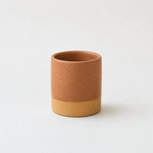 DIGANTA Part Glazed Handleless Mug Toothbrush Holder Terracotta Orange