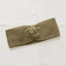 DISHITA Luxury Soft Merino Twist Earwarmer Headband Olive Green