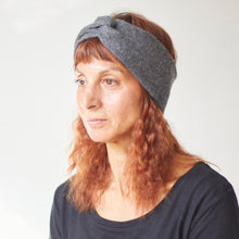 DISHITA Luxury Soft Merino Twist Earwarmer Headband Charcoal Grey