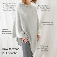 RISI Luxury Soft Fine Knit Merino Cowl Poncho Silver Grey