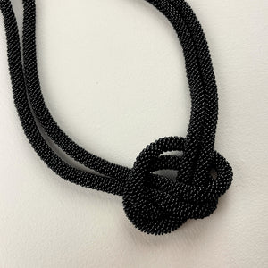 SAKHI Handmade Glass Bead Knot Tube Necklace 55cm