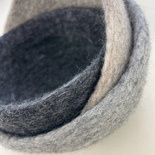 NEERJA Stacking Trinket Pots Felt Azo Free 3pc Set Natural Melange