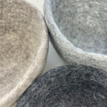 NEERJA Stacking Trinket Pots Felt Azo Free 3pc Set Natural Melange