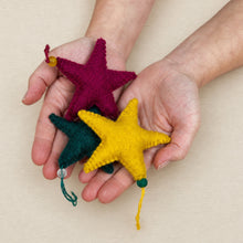 SAPNA Beaded Felt Star Christmas New Baby Decor Mustard Yellow