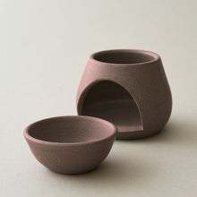 SUNU Stoneware Essential Oil Wax Melt Burner Mineral Brown