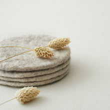 TOLA Handmade Eco Felt Coaster Vase Mat 4pc Set Natural Beige