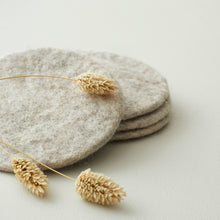 TOLA Handmade Eco Felt Coaster Vase Mat 4pc Set Natural Beige