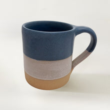 YALU Part Glazed Three Tone Ombre Stoneware Mug Ocean Blue