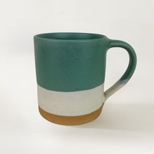 YALU Part Glazed Three Tone Ombre Stoneware Mug Sea Glass Green