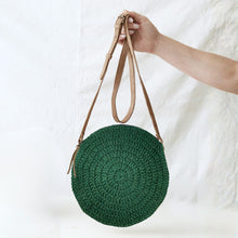 KALPA Crochet Boho Circle Cross Body Handbag Forest Green