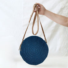 KALPA Crochet Boho Circle Cross Body Handbag Ocean Blue