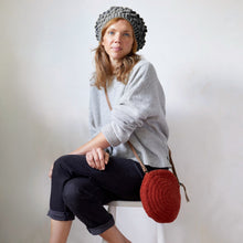 URJITA Quirky Boho Bobble Knit Wool Beret Hat Light Grey