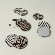 FULI Recycled Sari Fabric Handbag Travel Mirror Monochromes