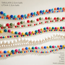 UTSHA Boho Mini Felt Ball Pompom Garland 200cm