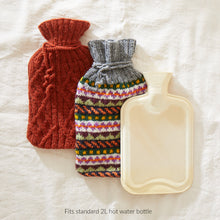TAMASI Cable Handknit Wool Hot Water Bottle Cover