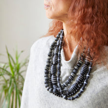 JANGALI MONOCHROME Eco Recycled Glass Bead Jewellery Black