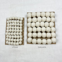 TARULATA & UTSHA Boho Felt Ball Pompom Garlands 200cm Cream