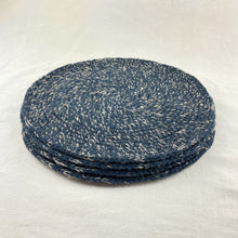 GUNIN Crochet Table Mats Banana Allo 28cm 4pc Set Slate Blue