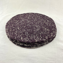 GUNIN Crochet Table Mats & NIMRIT Coasters Banana Allo 4pc Sets Plum Purple