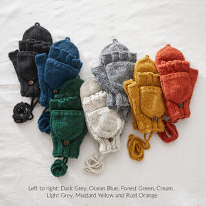 GUPTA Knit Wool Lined Mitten Fingerless Gloves