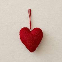 HAIYA Beaded Felt Heart Christmas New Baby Decor Berry Red