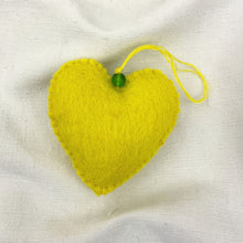 HAIYA Beaded Felt Heart Christmas New Baby Decor Papaya Yellow