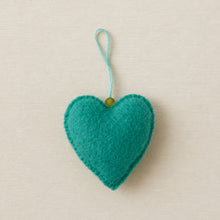 HAIYA Beaded Felt Heart Christmas New Baby Decor Sea Glass Green