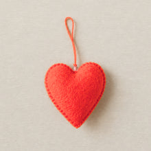 HAIYA Beaded Felt Heart Christmas New Baby Decor Sunrise Orange