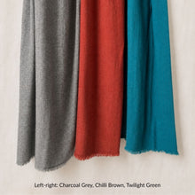 HARIHAR Soft Herringbone Felted Merino Wool Scarf Chilli Brown