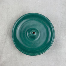 ISLA Stoneware Ceramic Round Incense Stick Holder Teal Green