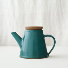 JOSILO Handmade Glazed Stoneware Teapot Teal Green