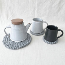JOSILO Handmade Glazed Stoneware Teapot White Wash