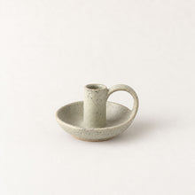 JYOTI Stoneware Hand Candlestick Holder With Plate Cream Sand