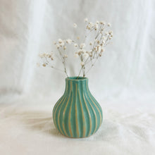 KALIKA Stoneware Textured Stripe Bottle Bud Vase