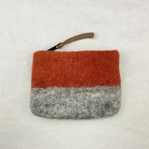 LILA Handmade Felt Ombre Two Tone Zip Purse