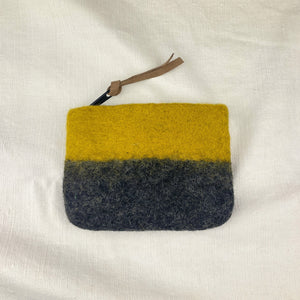 LILA Handmade Felt Ombre Two Tone Zip Purse