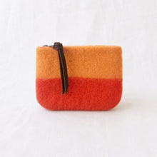 LILA Handmade Felt Ombre Two Tone Zip Purse Orange Mango