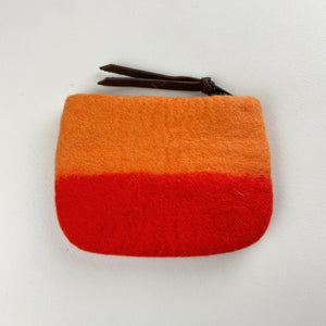 LILA Handmade Felt Ombre Two Tone Zip Purse
