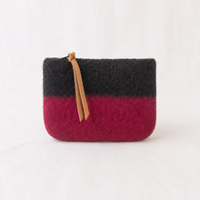 LILA Handmade Felt Ombre Two Tone Zip Purse Pomegranate Pink