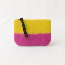 LILA Handmade Felt Ombre Two Tone Zip Purse Hibiscus Pink